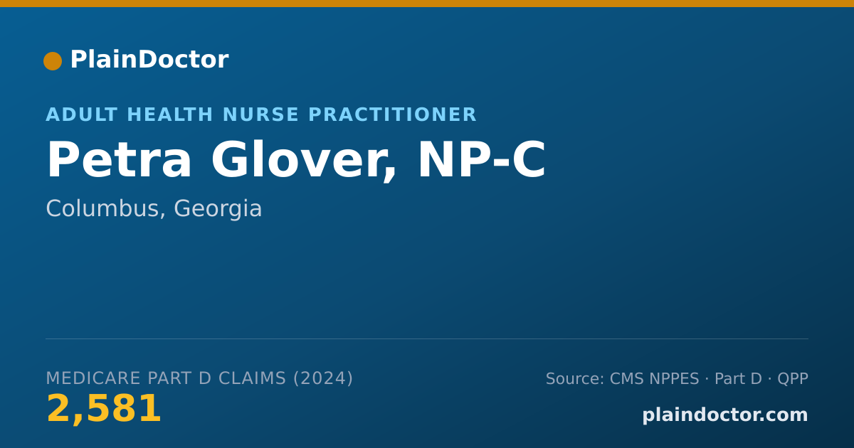 Shareable card for Petra Glover, NP-C - Adult Health Nurse Practitioner, Columbus, GA