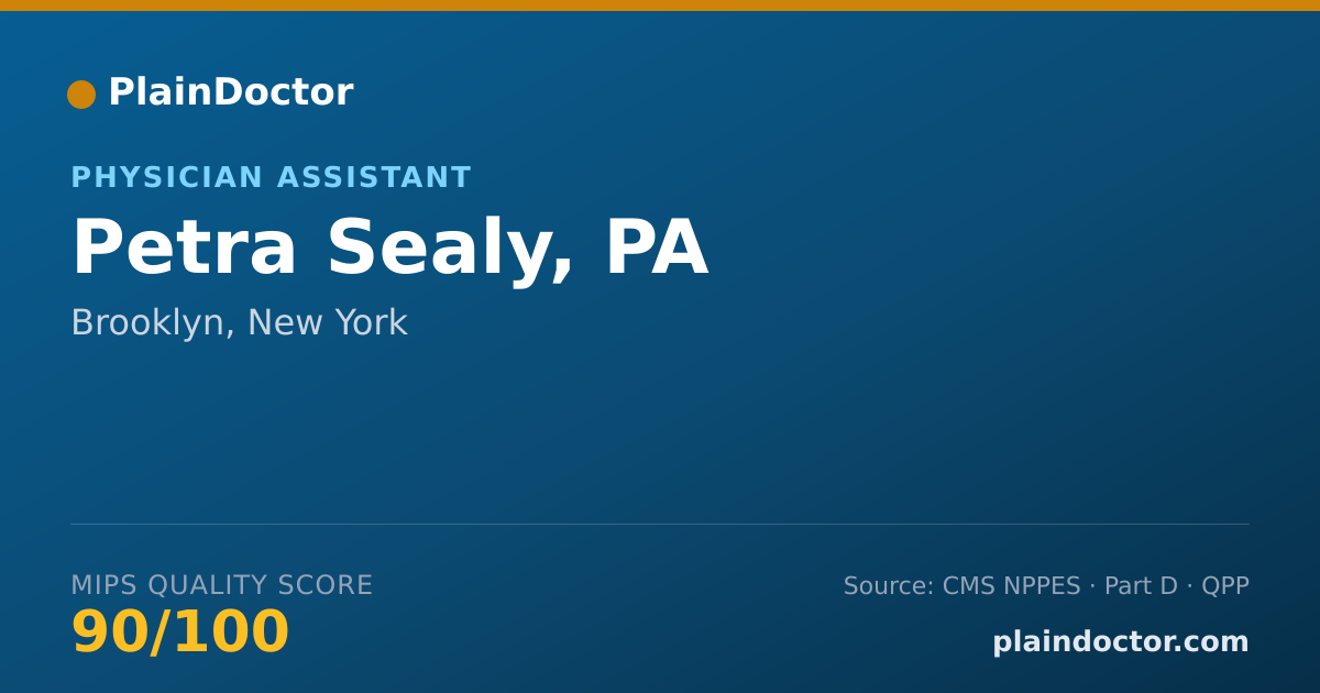 Shareable card for Petra Sealy, PA - Physician Assistant, Brooklyn, NY