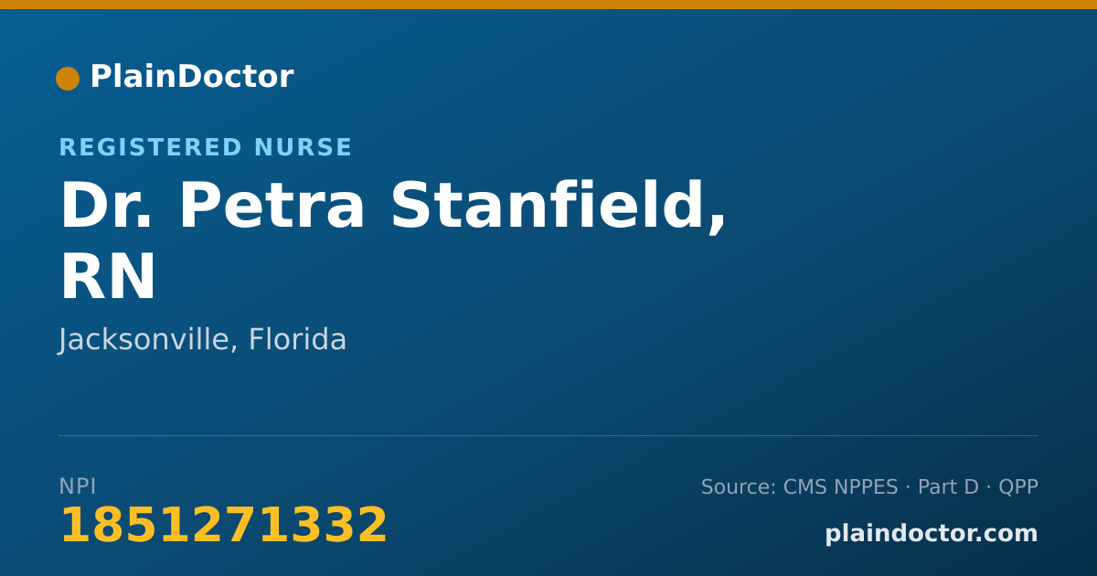 Shareable card for Petra Stanfield, RN - Registered Nurse, Jacksonville, FL