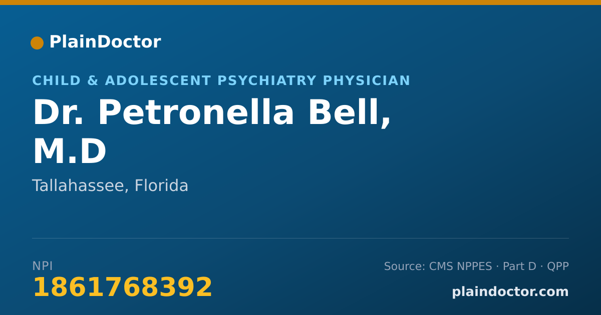 Shareable card for Petronella Bell, M.D - Child & Adolescent Psychiatry Physician, Tallahassee, FL