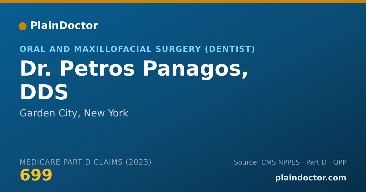 Shareable card for Petros Panagos, DDS - Oral and Maxillofacial Surgery (Dentist), Garden City, NY