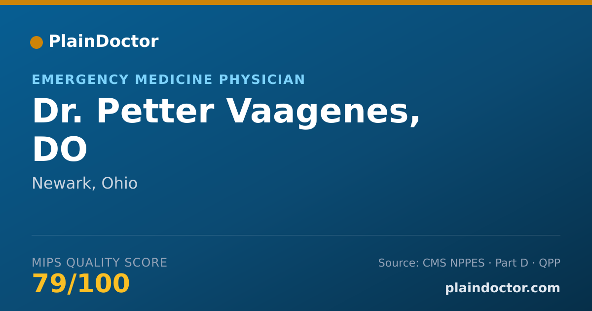 Shareable card for Petter Vaagenes, DO - Emergency Medicine Physician, Newark, OH