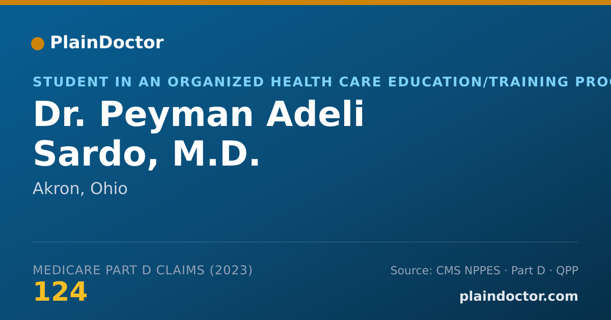 Shareable card for Peyman Adeli Sardo, M.D. - Student in an Organized Health Care Education/Training Program, Akron, OH