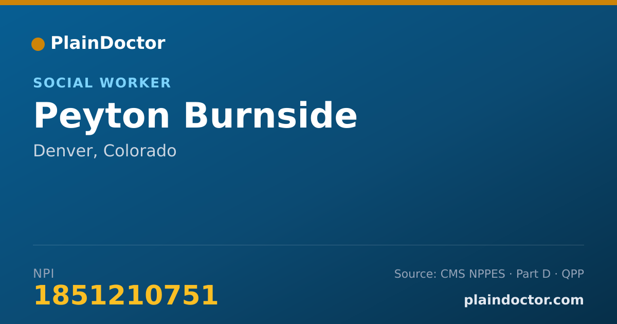 Shareable card for Peyton Burnside - Social Worker, Denver, CO