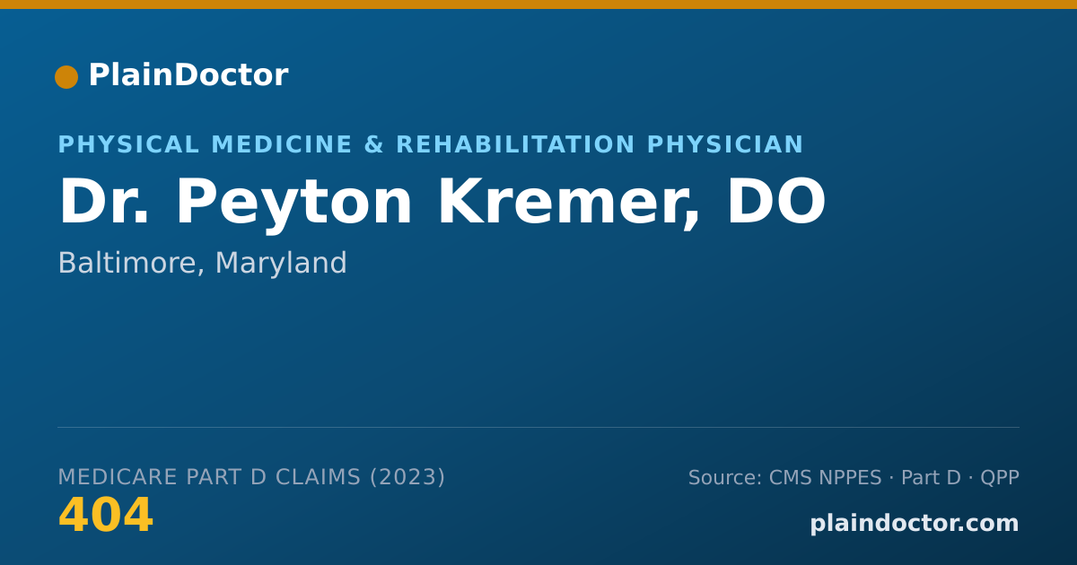 Shareable card for Peyton Kremer, DO - Physical Medicine & Rehabilitation Physician, Baltimore, MD