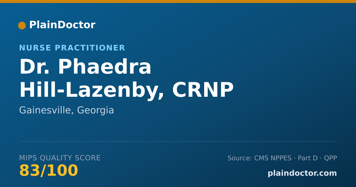 Shareable card for Phaedra Hill-Lazenby, CRNP - Nurse Practitioner, Gainesville, GA