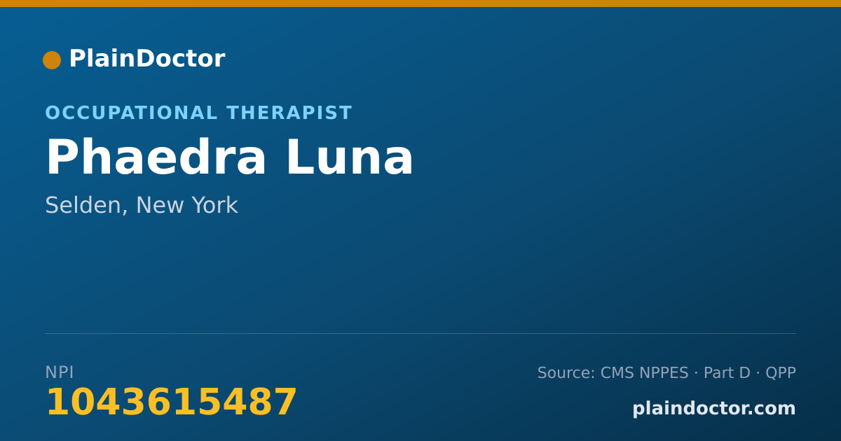 Shareable card for Phaedra Luna - Occupational Therapist, Selden, NY