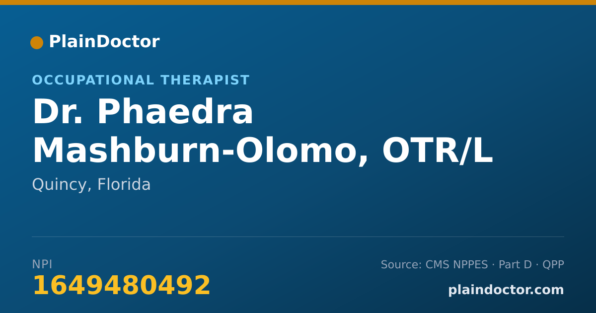 Shareable card for Phaedra Mashburn-Olomo, OTR/L - Occupational Therapist, Quincy, FL