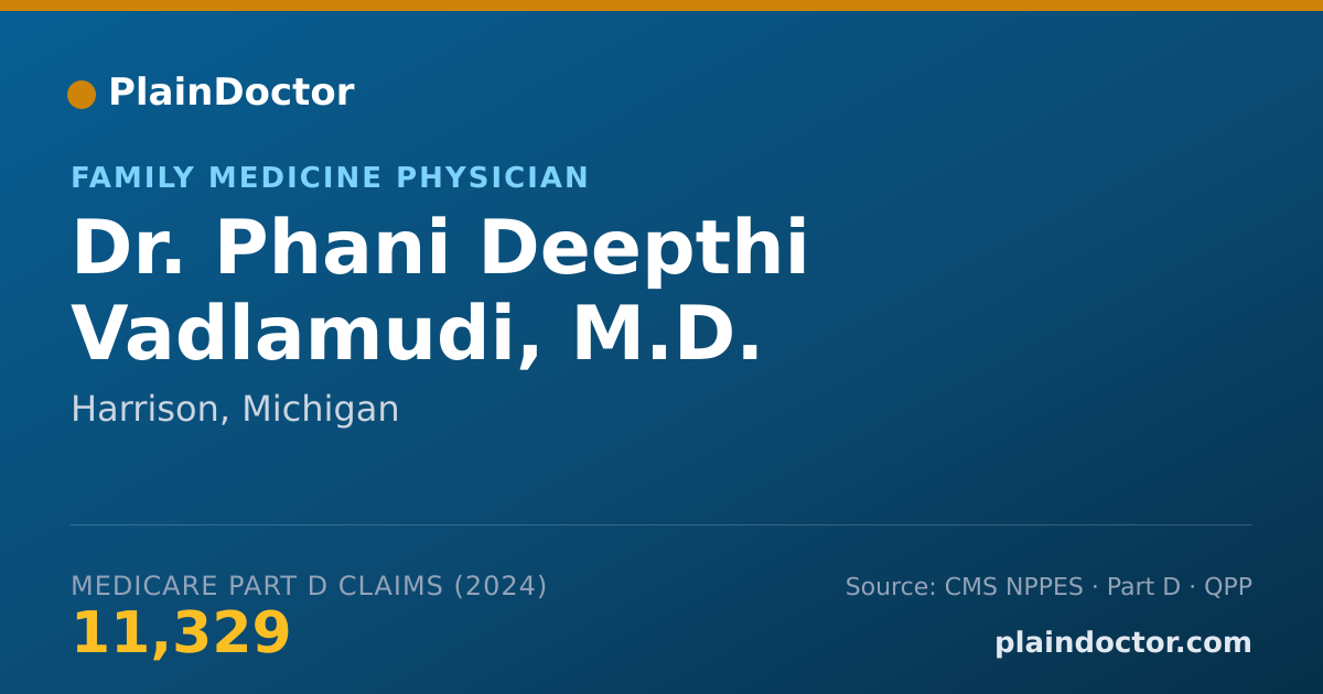 Shareable card for Phani Deepthi Vadlamudi, M.D. - Family Medicine Physician, Harrison, MI