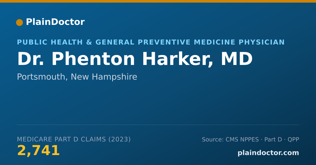 Shareable card for Phenton Harker, MD - Public Health & General Preventive Medicine Physician, Portsmouth, NH