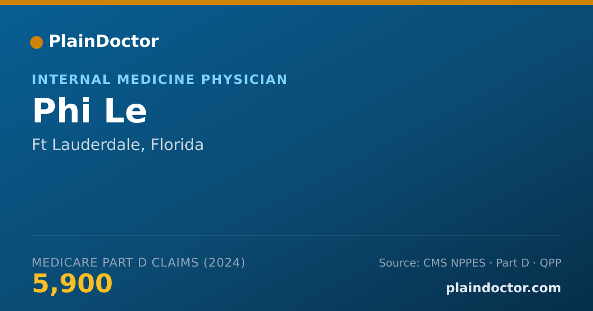 Shareable card for Phi Le - Internal Medicine Physician, Ft Lauderdale, FL
