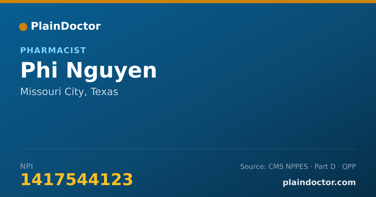 Shareable card for Phi Nguyen - Pharmacist, Missouri City, TX
