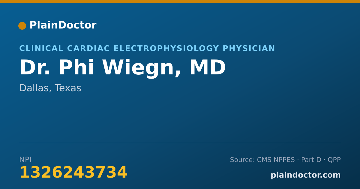 Shareable card for Phi Wiegn, MD - Cardiovascular Disease Physician, Dallas, TX