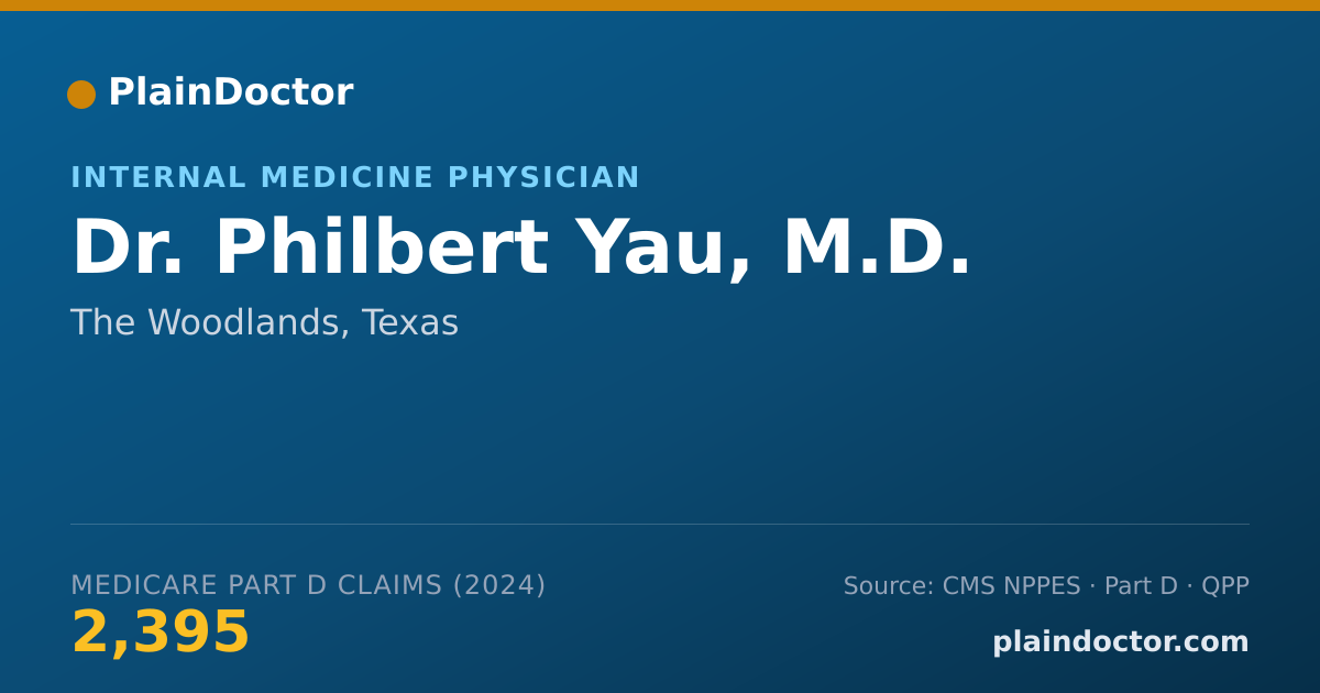Shareable card for Philbert Yau, M.D. - Internal Medicine Physician, The Woodlands, TX