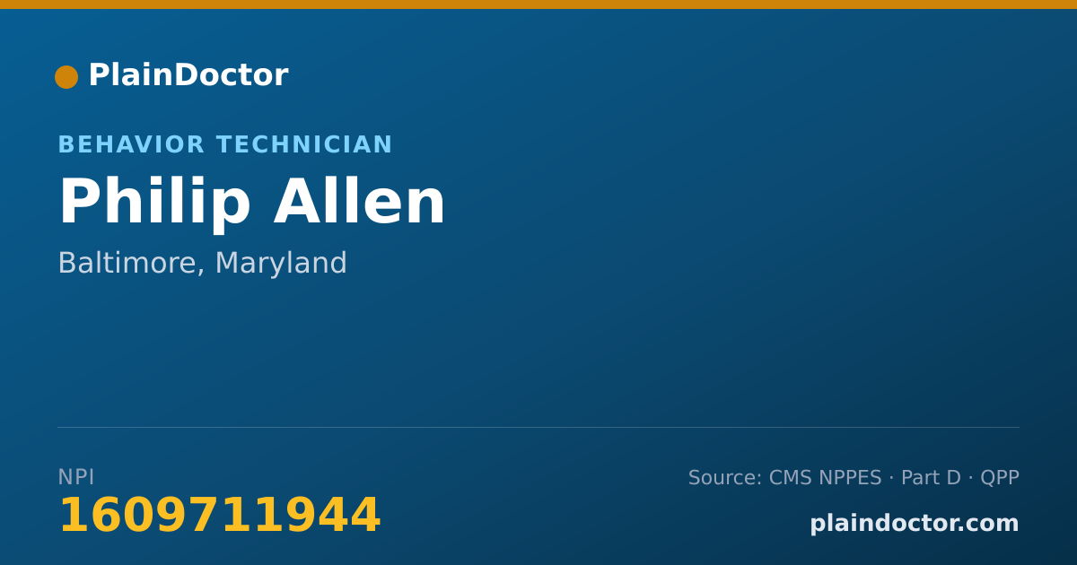 Shareable card for Philip Allen - Behavior Technician, Baltimore, MD