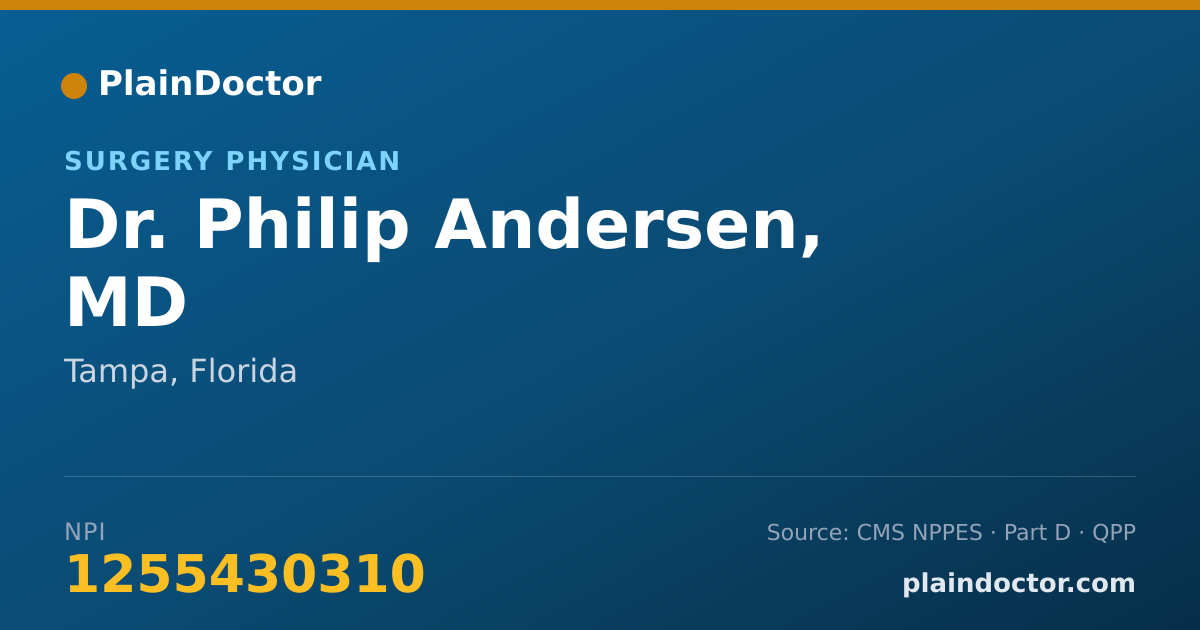 Shareable card for Philip Andersen, MD - Surgery Physician, Tampa, FL