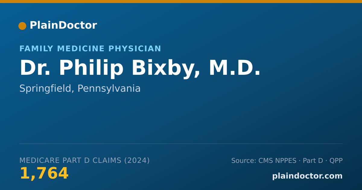 Shareable card for Philip Bixby, M.D. - Family Medicine Physician, Springfield, PA