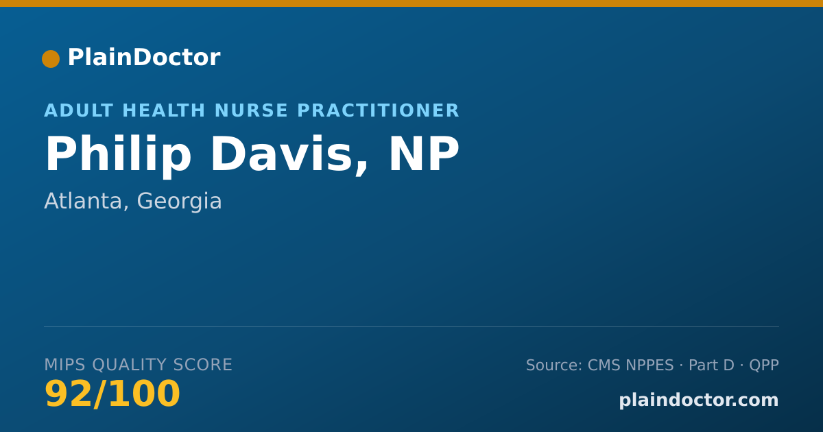 Shareable card for Philip Davis, NP - Adult Health Nurse Practitioner, Atlanta, GA