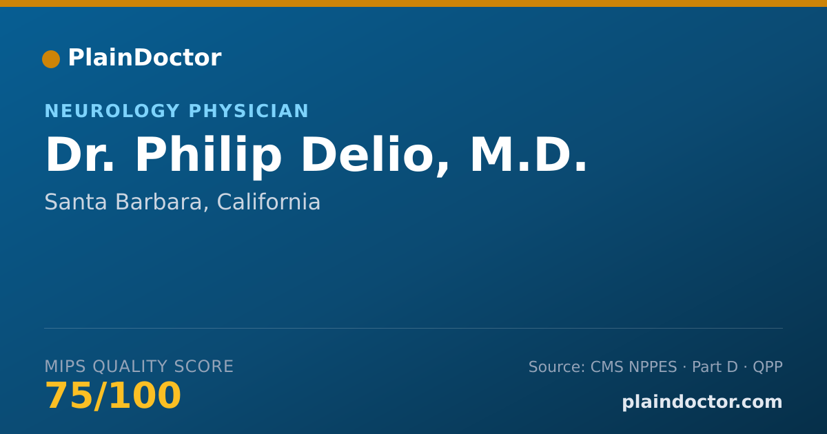 Shareable card for Philip Delio, M.D. - Neurology Physician, Santa Barbara, CA