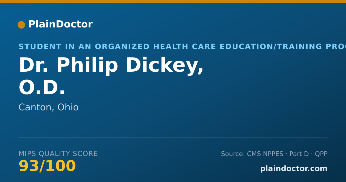Shareable card for Philip Dickey, O.D. - Student in an Organized Health Care Education/Training Program, Canton, OH