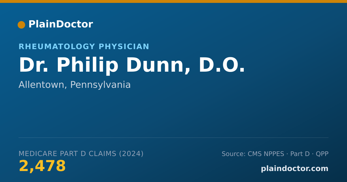 Shareable card for Philip Dunn, D.O. - Rheumatology Physician, Allentown, PA