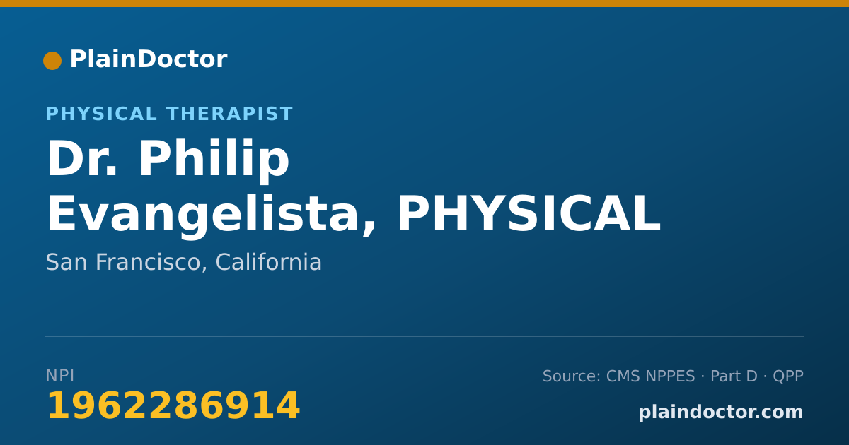 Shareable card for Philip Evangelista, PHYSICAL THERAPIST - Physical Therapist, San Francisco, CA