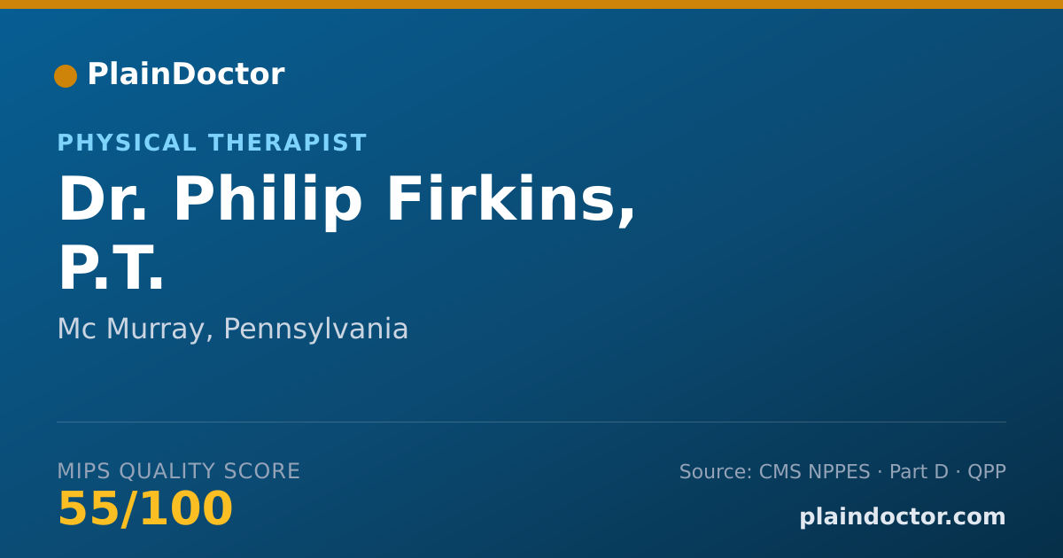 Shareable card for Philip Firkins, P.T. - Physical Therapist, Mc Murray, PA