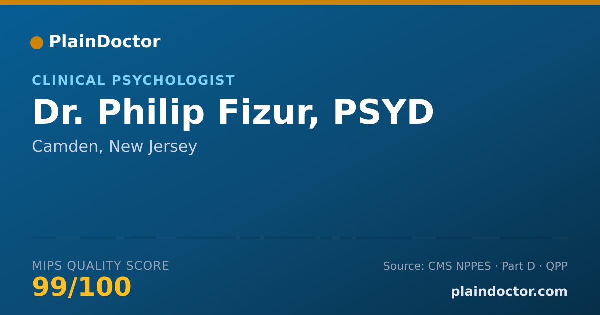 Shareable card for Philip Fizur, PSYD - Clinical Psychologist, Camden, NJ