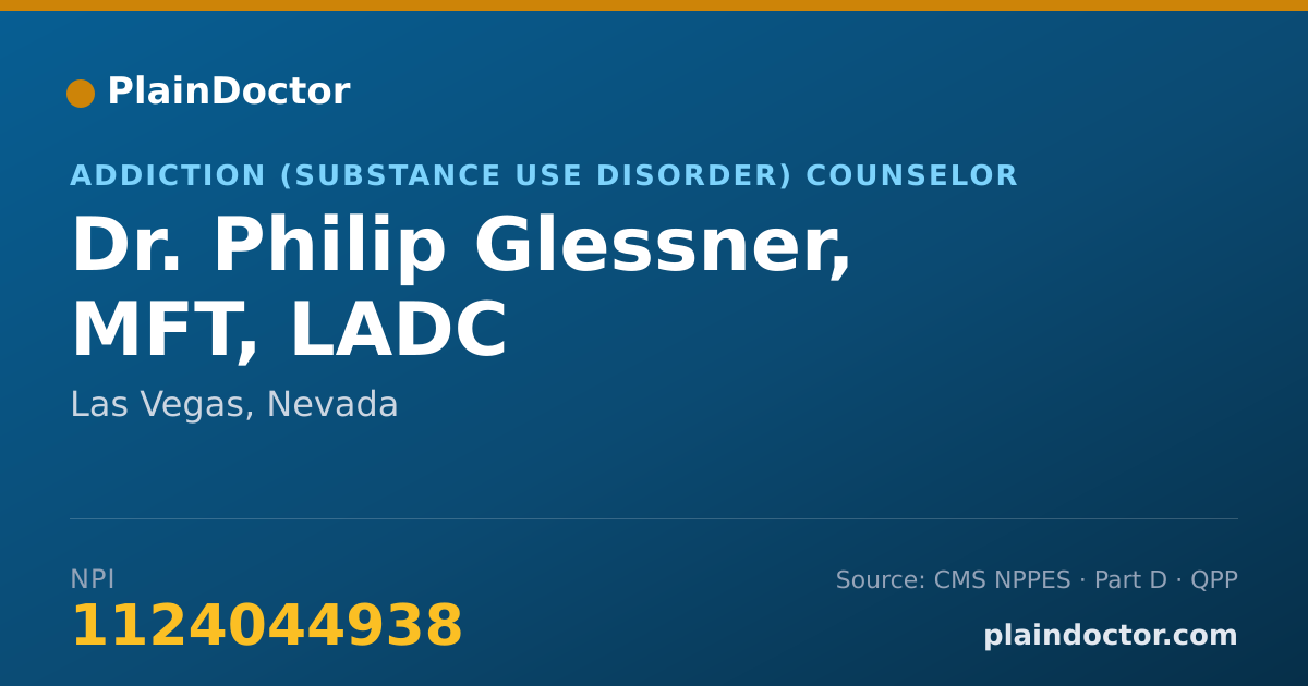 Shareable card for Philip Glessner, MFT, LADC - Addiction (Substance Use Disorder) Counselor, Las Vegas, NV