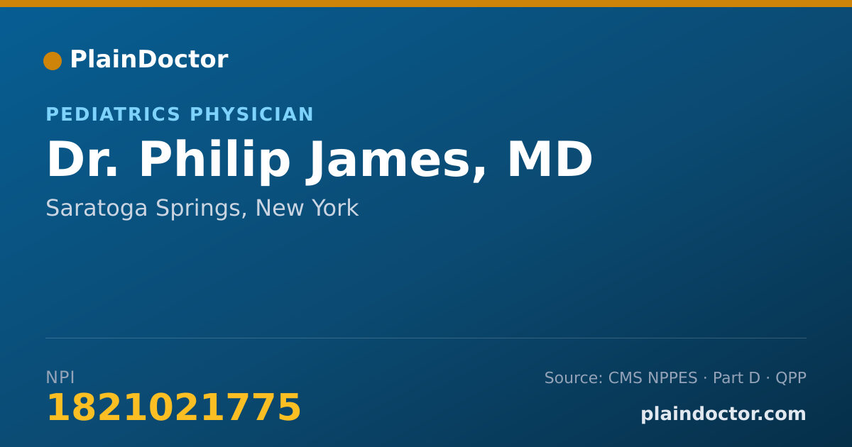 Shareable card for Philip James, MD - Pediatrics Physician, Saratoga Springs, NY
