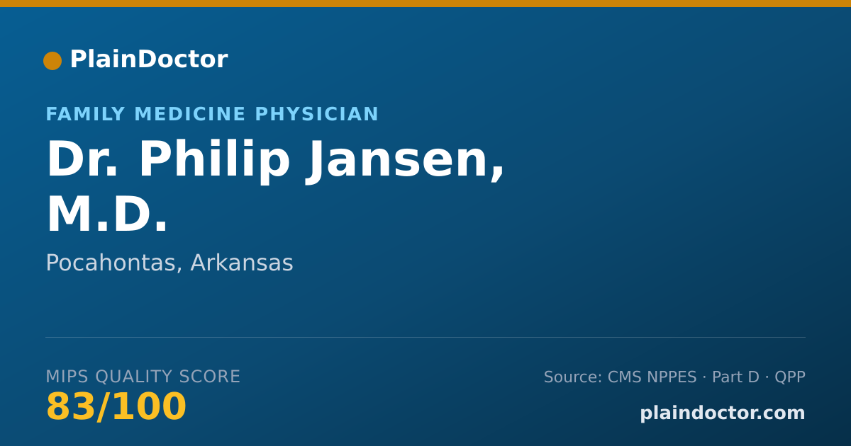 Shareable card for Philip Jansen, M.D. - Family Medicine Physician, Pocahontas, AR
