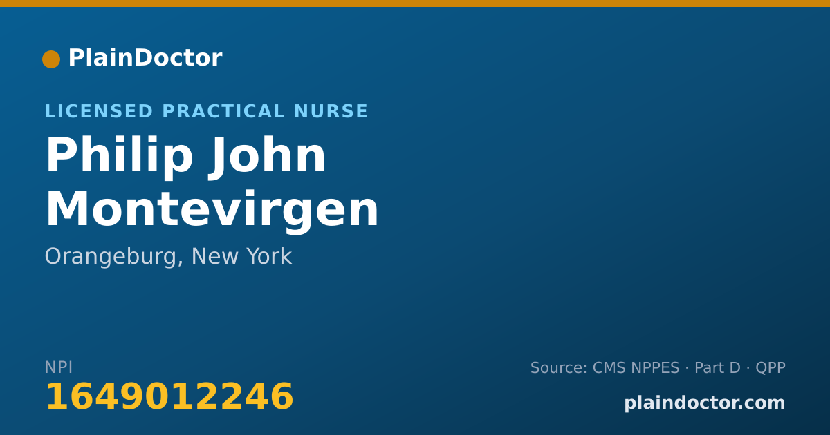 Shareable card for Philip John Montevirgen - Licensed Practical Nurse, Orangeburg, NY