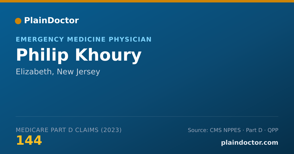 Shareable card for Philip Khoury - Emergency Medicine Physician, Elizabeth, NJ