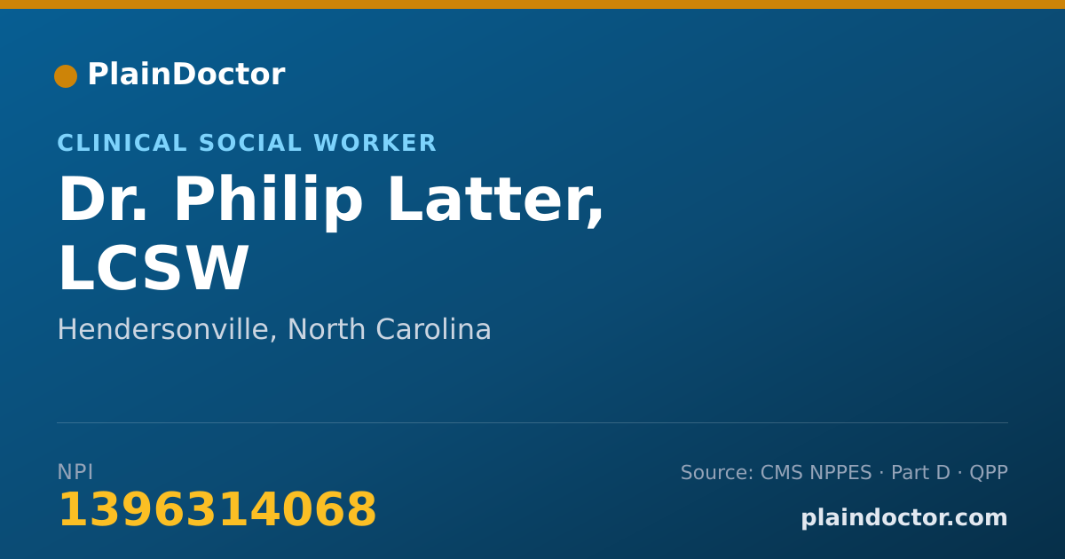Shareable card for Philip Latter, LCSW - Clinical Social Worker, Hendersonville, NC