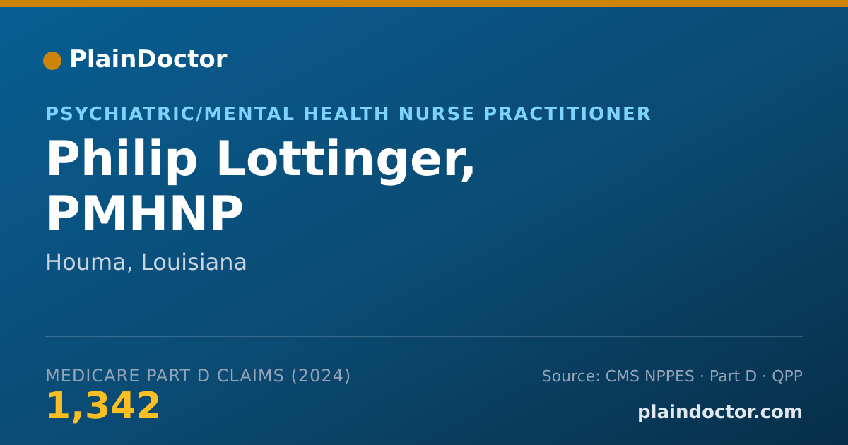 Shareable card for Philip Lottinger, PMHNP - Psychiatric/Mental Health Nurse Practitioner, Houma, LA