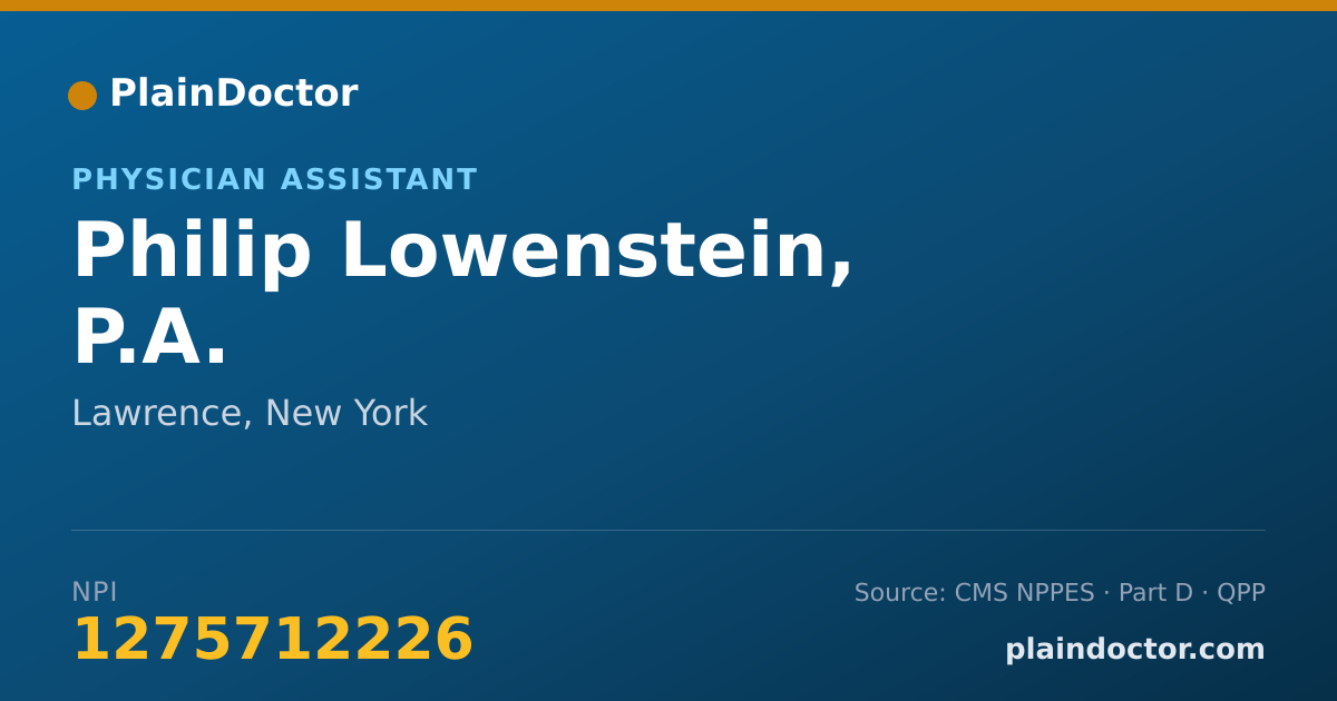 Shareable card for Philip Lowenstein, P.A. - Physician Assistant, Lawrence, NY