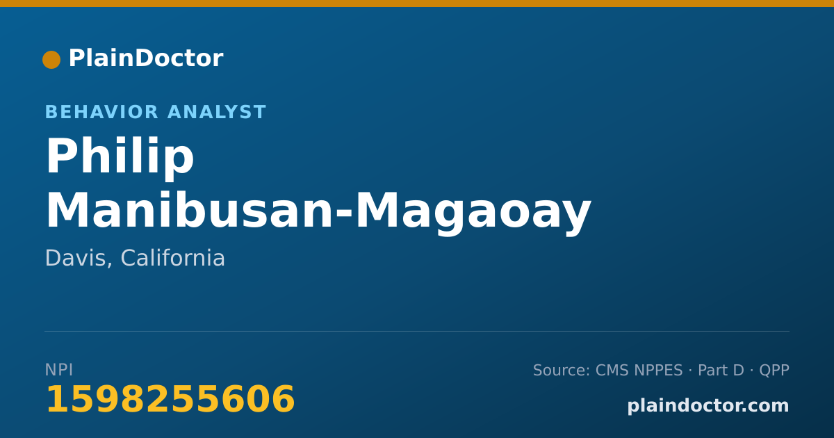 Shareable card for Philip Manibusan-Magaoay - Behavior Analyst, Davis, CA
