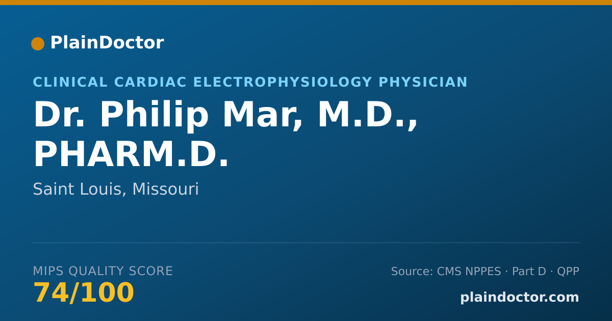 Shareable card for Philip Mar, M.D., PHARM.D. - Clinical Cardiac Electrophysiology Physician, Saint Louis, MO