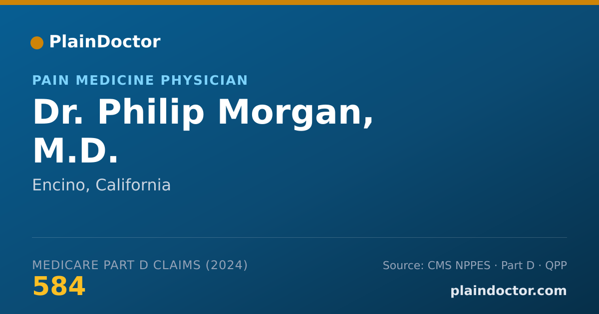Shareable card for Philip Morgan, M.D. - Pain Medicine Physician, Encino, CA