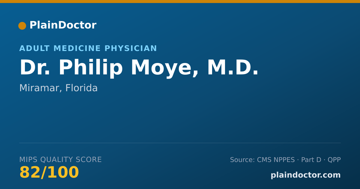 Shareable card for Philip Moye, M.D. - Adult Medicine Physician, Miramar, FL