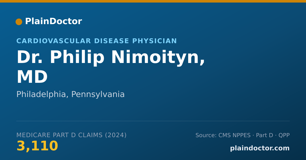 Shareable card for Philip Nimoityn, MD - Cardiovascular Disease Physician, Philadelphia, PA