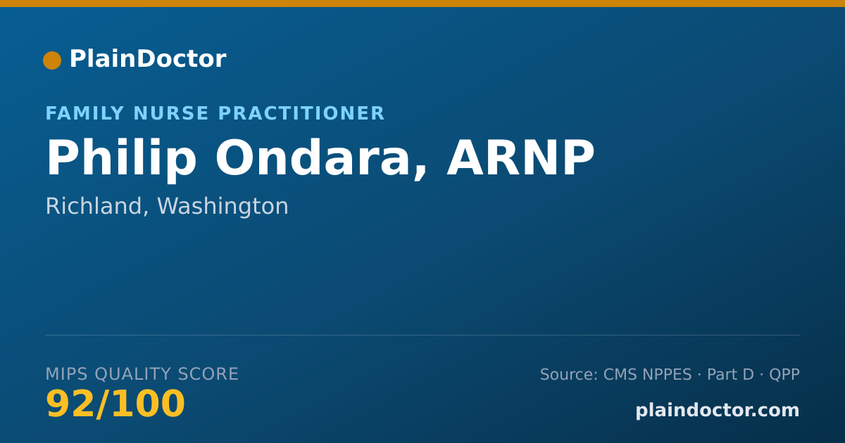 Shareable card for Philip Ondara, ARNP - Family Nurse Practitioner, Richland, WA