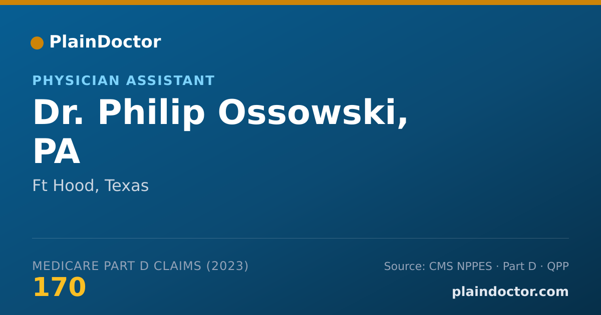 Shareable card for Philip Ossowski, PA - Physician Assistant, Ft Hood, TX