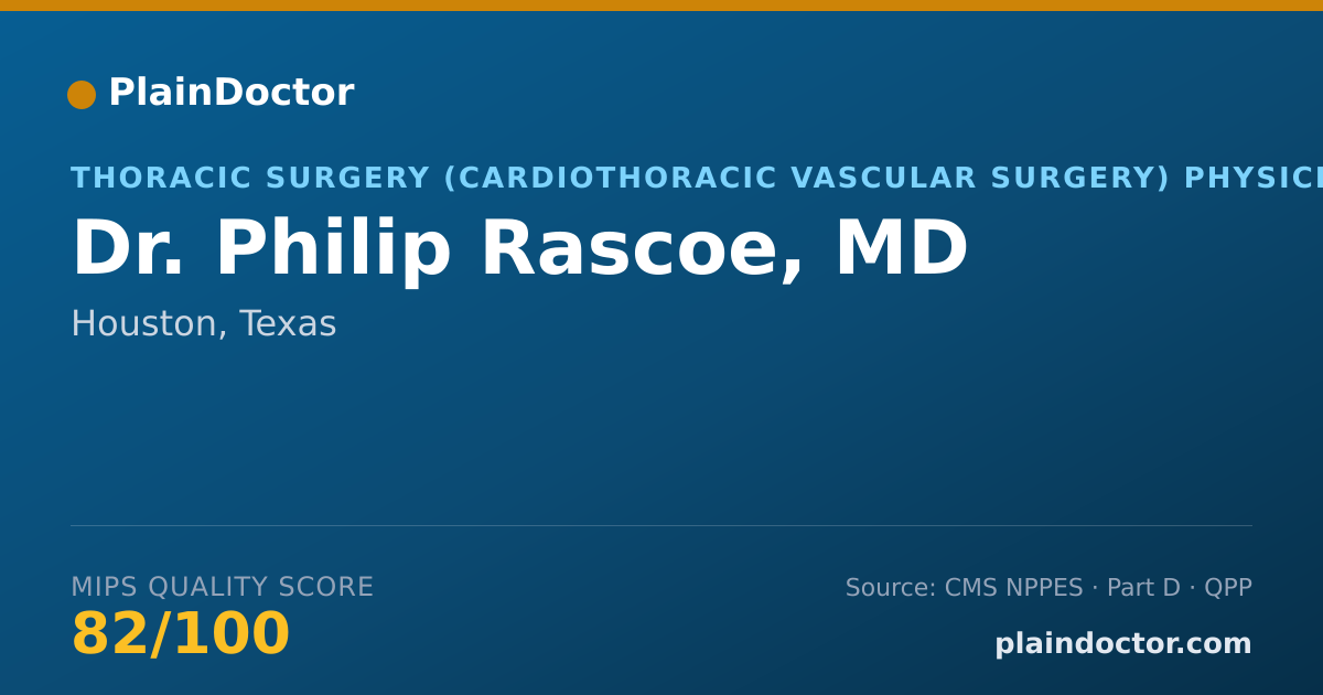 Shareable card for Philip Rascoe, MD - Thoracic Surgery (Cardiothoracic Vascular Surgery) Physician, Houston, TX