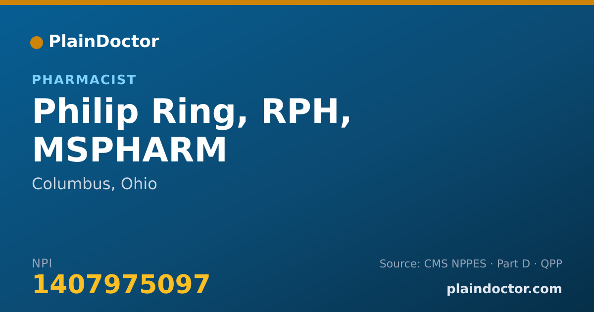 Shareable card for Philip Ring, RPH, MSPHARM - Pharmacist, Columbus, OH