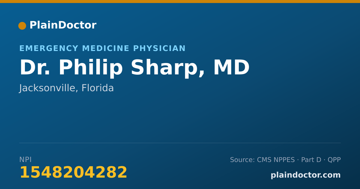 Shareable card for Philip Sharp, MD - Emergency Medicine Physician, Jacksonville, FL