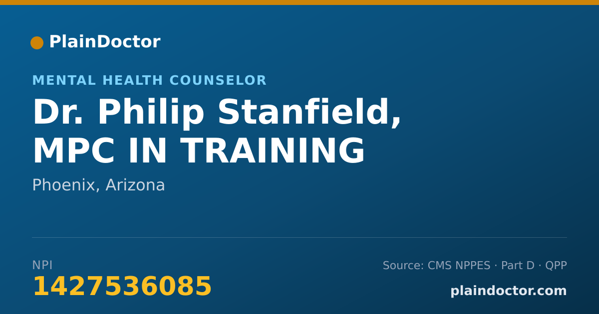 Shareable card for Philip Stanfield, MPC IN TRAINING - Mental Health Counselor, Phoenix, AZ