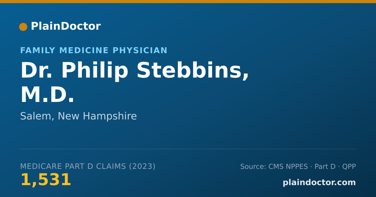 Shareable card for Philip Stebbins, M.D. - Family Medicine Physician, Salem, NH