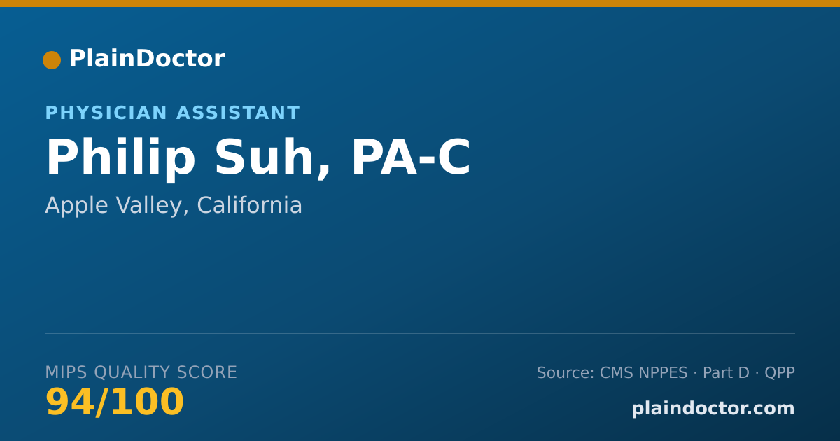 Shareable card for Philip Suh, PA-C - Physician Assistant, Apple Valley, CA