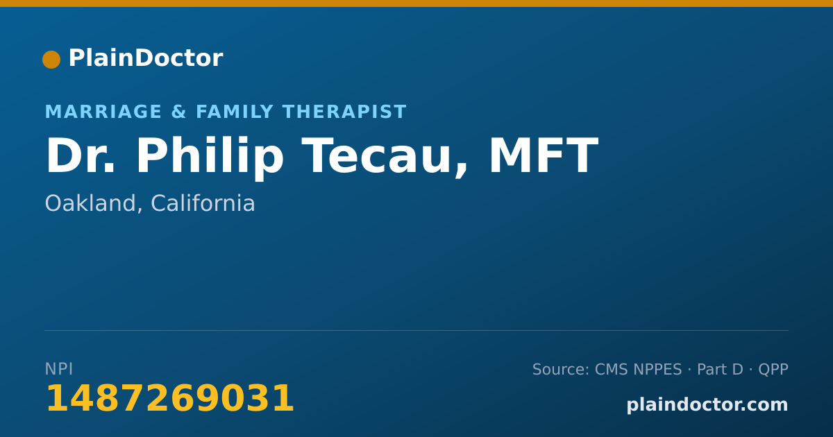 Shareable card for Philip Tecau, MFT - Marriage & Family Therapist, Oakland, CA